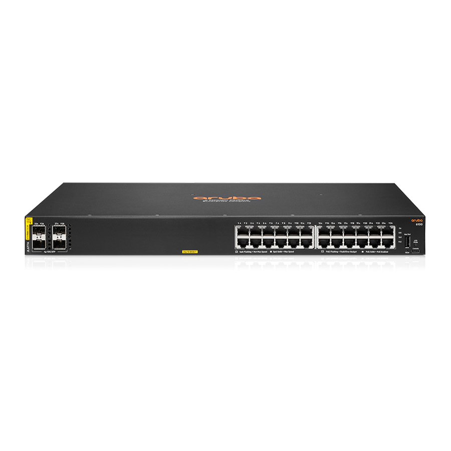 Bild von HPE Aruba Networking CX6100 28-Port Access Switch (JL677A) [24x Gigabit Ethernet, 4x 10G SFP+, PoE]