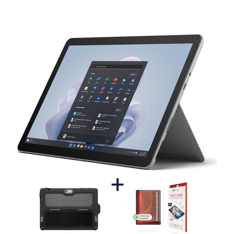 Bild von Microsoft Surface Go 4 Platin | Targus Surface Go Protect Case THZ779GL | DISPLEX Tablet Glass